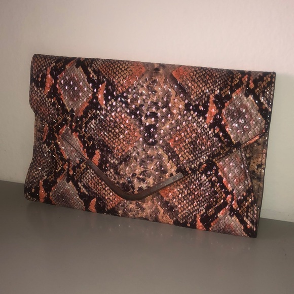 Handbags - Snake Print Clutch Bag